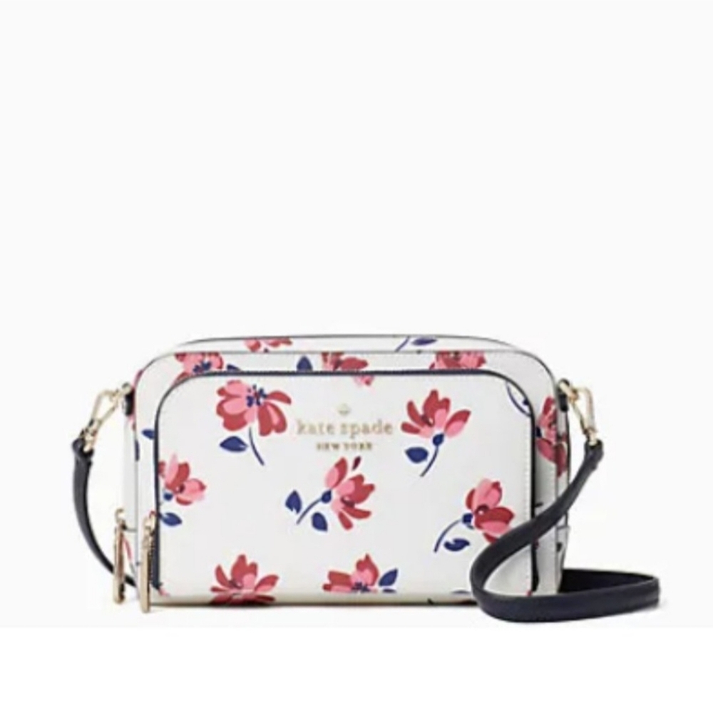 Kate Spade Staci Dual Zip Crossbody Tea Garden Toss NWT